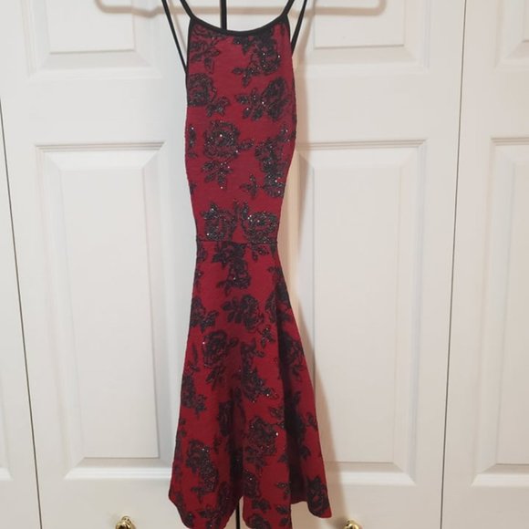 Eclipse Red and Black Party Dress - Picture 1 of 3